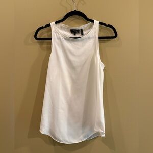 Theory White Fitted Sleeveless Tank Top